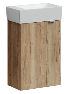 Подвесная тумба под раковину Sancos Mini MN35EGL левая 35см дуб галифакс натуральный